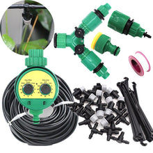 Load image into Gallery viewer, 5-40m Misting Sprinkler With Splitter Water Timer 2-Ways SpGarden Watering Drip Irrigation Plant Automatic Dripper Watering Kits
