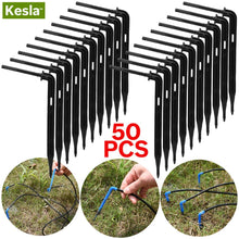 Load image into Gallery viewer, KESLA 50PCS Bend Arrow Dripper Micro Drip Irrigation Kit Emitters for 3/5mm Hose Garden Watering Saving Micro Dripper Greenhouse

