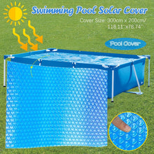 Load image into Gallery viewer, Rectangular swimming pool Cover Protector Foot Above Ground Blue lAnti-evaporation and anti-corrosion insulation film 300x200cm
