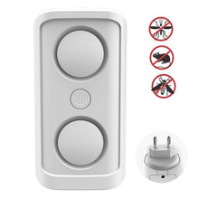 Load image into Gallery viewer, Double Speakers Electromagnetic Ultrasonic Pest Repeller Plug-In Electronic Repellent for Mice Rats Bed Bugs Insect Drive
